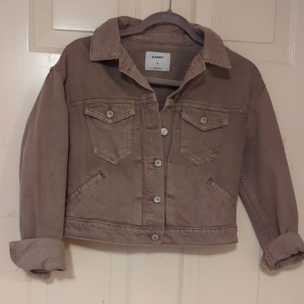 Cropped Light Brown Jean Jacket